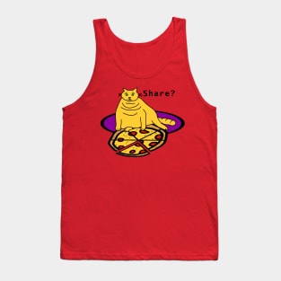 Fat Cat finds Pizza on Pi Day Tank Top